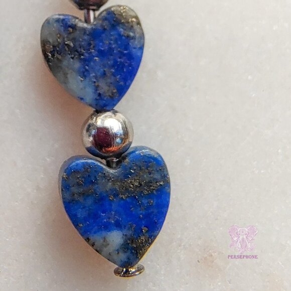 “Danu” Celtic Goddess Earrings | Lapis Lazuli | Sterling Silver | Handmade - Picture 7 of 8